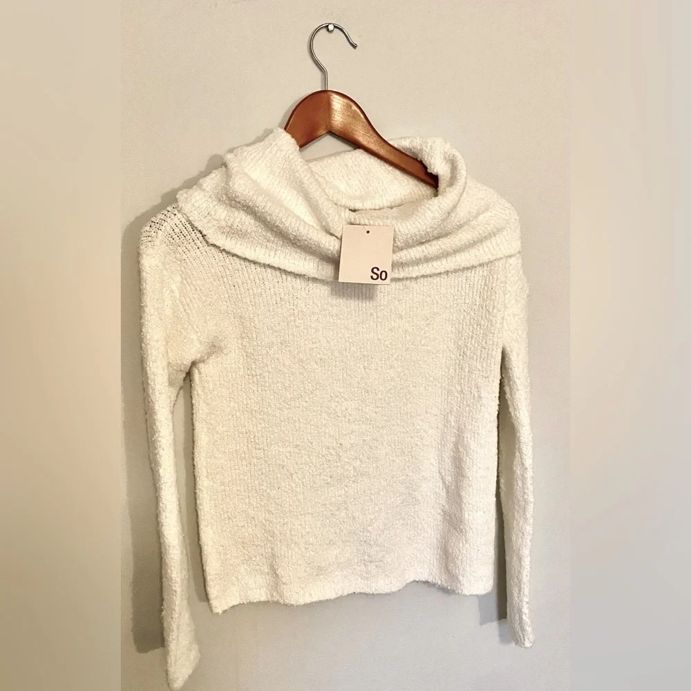 Bundle and save! NEW! with Tags SO White Cowl Neck Sweater Junior Size Small
